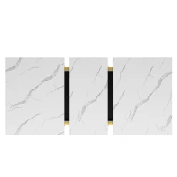 Table à manger extensible, table cuisine-séjour avec pieds croisés, 120-160x80x75,4 cm, Blanc+Noir(m-8)