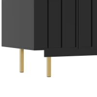 Dulap minimalist pentru sufragerie, cu 4 uși și rafturi reglabile, 140x38,5x82,5 cm, Negru(m-7)