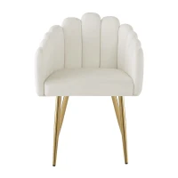 Set da 2 sedie moderne con design a ventaglio, 48x44.5x82 cm, Bianco(m-9)