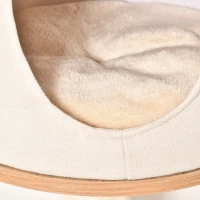 PawHut Copac pentru Pisici de Perete 38x30x149 cm cu Multiple Platforme din Lemn Vizuini Pat Superior Pernă Detașabilă Stâlpi Zgârietoare din Sisal Turn de Cățărat Bej și Stejar(m-5)