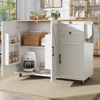 Isla de cocina moderna, con tablero ajustable y espacio de almacenamiento, 120x43,2/71,2x92 cm, Blanco(m-6)