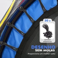 HOMCOM Trampolim Infantil Ø140x190 cm Trampolim para Crianças de 3-6 Anos com Rede de Segurança Carga 45 kg para Interior Azul(m-6)