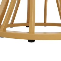 Tavolo da pranzo rotondo per 4 persone con piano in MDF, 80x80x76 cm, Bianco e Oro(m-5)