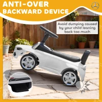 AIYAPLAY Voiture pour Enfants Licence Mercedes Benz avec Klaxon et Rangement, 65x28x39 cm, Blanc(m-4)