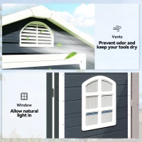 Outsunny Metal Storage Shed With Latched Door Good Ventilation Sloped Roof Outdoor Patio Equipment Tool Storage(m-6)