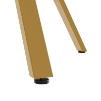 Tavolo da pranzo rotondo moderno per 4 persone, con supporto metallico a X, 100x100x75 cm, Bianco e Oro(m-7)