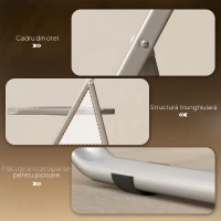 HOMCOM Set de 4 Scaune Pliabile Salvaspațiu din Oțel și Acrilic, Transparent(m-6)