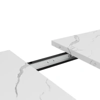 Tavolo allungabile da pranzo con struttura in metallo, 140-179.5x80x75.5 cm, Bianco e Nero(m-8)