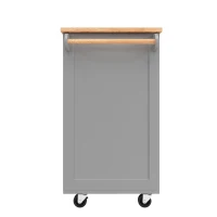 Îlot de cuisine moderne, table à manger multifonctionnelle avec espace de rangement, 102x45x92 cm, Gris(m-9)