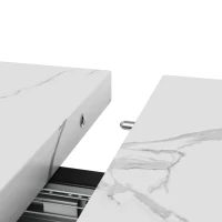 Tavolo allungabile da pranzo con struttura in metallo, 140-179.5x80x75.5 cm, Bianco e Nero(m-7)