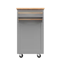 Îlot de cuisine moderne, table à manger multifonctionnelle avec espace de rangement, 102x45x92 cm, Gris(m-8)