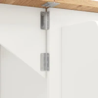 Isla de cocina moderna, con tablero ajustable y espacio de almacenamiento, 120x43,2/71,2x92 cm, Blanco(m-7)