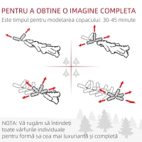 HOMCOM Brad de Crăciun Înzăpezit Înalt, 980 de Ramuri, Ø80x225 cm, Verde(m-7)