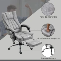 Vinsetto Cadeira de Escritório com 6 Pontos de Massagem Giratória Encosto Reclinável 135º Função de Aquecimento 62x67x113-120 cm Cinza(m-7)