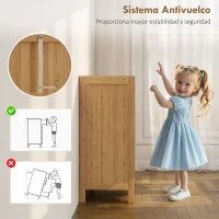 HOMCOM Zapatero con 2 Puertas Correderas de Lamas Estantes Ajustables para 16 Pares de Zapatos 80x35x80 cm Natural(m-8)
