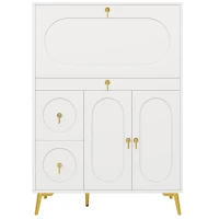Buffet moderne à portes pliantes, rangement multifonctionnel, 100x50x140 cm, Blanc(m-2)