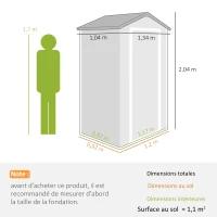 Outsunny Metal Storage Shed With Latched Door Good Ventilation Sloped Roof Outdoor Patio Equipment Tool Storage(m-3)