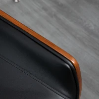 Vinsetto Scaun de birou Vintage, căptușit, din piele ecologică, lemn și oțel, 53x60x86-96 cm, negru și maro închis(m-9)