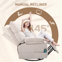 HOMCOM Fotoliu Reclinabil 145° cu Masaj și Încălzire cu 5 Programe și 8 Puncte Vibrante, Buzunare de Depozitare, Bej(m-5)