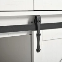 Îlot de cuisine avec plateau rabattable, chariot de service sur roulettes avec 2 portes coulissantes et 3 tiroirs, 140x45/73x94 cm, Beige(m-7)