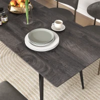 HOMCOM Tavolo da pranzo allungabile, per 6-8 persone, in legno con gambe in acciaio robuste(m-5)