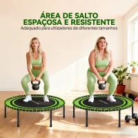 SPORTNOW Trampolim de Fitness Adultos Ø114 cm com Estrutura de Aço Reforçada para Treino de Pernas Corpo Verde e Preto(m-5)