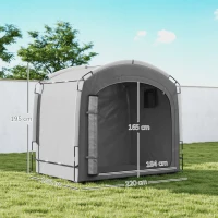 Outsunny Tente de vélo abri de vélo portable pour 3-4 vélos avec 2 poches latérales 205 x 140 x 188 cm gris foncé(m-3)