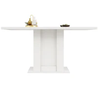 Tavolo da cucina con vano portaoggetti e ripiani a 3 livelli, 140x75x75 cm, Bianco(m-7)