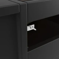 Commode moderne à tiroirs, meuble de salle à manger avec éclairage LED et 6 tiroirs, 120x40x75 cm, Noir(m-7)