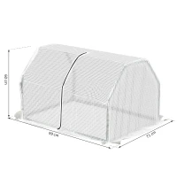Outsunny Mini  Greenhouse Grow House PVC Cover Steel Frame White 99L x 71W x 60H cm(m-3)