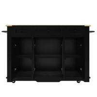 Îlot de cuisine avec plateau rabattable, verre trempé, 151,5x60/85x91,7 cm, Noir(m-9)