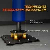 SPORTNOW Boxstand, zwei Speedballs, drehbare Boxstange, Kickpolster, höhenverstellbar, Stahl, 107 x 36 x 140-205 cm, Blau(m-7)