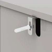 Bufet minimalist pentru sufragerie, cu 4 uși și rafturi reglabile, 140x38,5x82,5 cm, Gri(m-7)