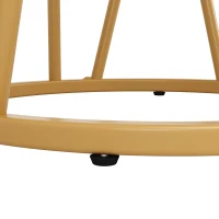 Tavolo da pranzo rotondo per 4 persone con piano in MDF e gambe in metallo, 80x80x76 cm, Bianco e Oro(m-5)