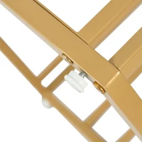 Tavolo da pranzo esagonale moderno con gambe in metallo dorato, 115.5x100x75 cm, Bianco e Oro(m-5)