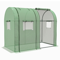 Outsunny Invernadero Resistente con 4 Ventanas 2 Puertas con Cremallera Anti-UV para Cultivo de Plantas 185x94x150 cm Verde