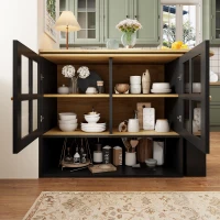 Bancone da bar girevole a 360° con ripiano per snack e 5 scaffali, 138-204x39x102,5 cm, Nero(m-4)