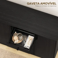 HOMCOM Aparador com 3 Portas e 3 Gavetas Prateleiras Ajustáveis para Cozinha, Entrada Sala de Jantar Quarto 143,5x40x90 cm Preto(m-5)