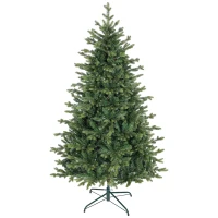 HOMCOM Sapin de Noël artificiel 180 cm, arbre de Noël réaliste avec 1660 pointes de branche articulée, support en métal, vert(m-12)