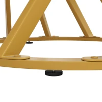 Tavolo da pranzo rotondo per 4 persone con piano in MDF e gambe in metallo, 80x80x76 cm, Bianco e Oro(m-5)