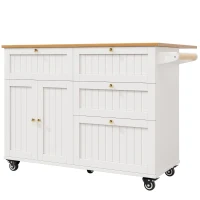 Îlot de cuisine avec plateau rabattable, table à manger multifonction avec espace de rangement, 133x37,3/70x88 cm, Blanc(m-2)