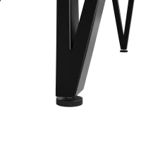 Tavolo da pranzo rotondo per 4 persone, piano in MDF, 100x100x76 cm, Bianco e Nero(m-6)