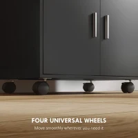 HOMCOM Dulap pentru Cuptorul cu Microunde cu Sertar, Dulap și 2 Rafturi Negru(m-6)