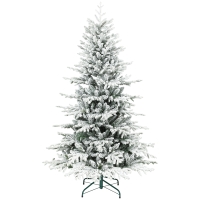 HOMCOM Sapin de Noël artificiel floqué de neige 180 cm, arbre de Noël avec 1815 branche, support en métal pliable, vert
