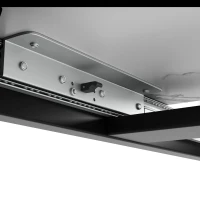 Tavolo allungabile da pranzo con struttura in metallo, 140-179.5x80x75.5 cm, Bianco e Nero(m-6)