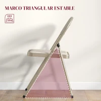 HOMCOM Juego de 4 Sillas Plegables Tapizadas en Lino Sintético con Respaldo y Estructura de Acero para Salón 45x46x78 cm Beige(m-5)