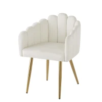 Set da 2 sedie moderne con design a ventaglio, 48x44.5x82 cm, Bianco(m-4)