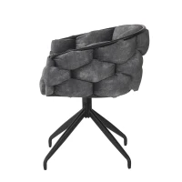 Set da 2 sedie in velluto, girevoli a 360°, sedie Bubble, 45x44x77,5 cm, Grigio(m-10)