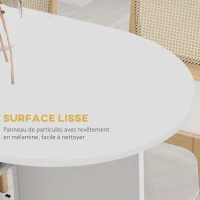 HOMCOM Table à manger pliante sur roulettes, table de cuisine pour 4 personnes, 2 abattants et 2 étagères, 120x60x77cm, blanc(m-7)