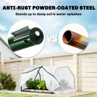 Outsunny Mini Sera pentru gradina balcon din plastic PE otel cu inchidere cu fermoar  alb transparent pentru fructe pentru legume pentru plante pentru flori(m-5)